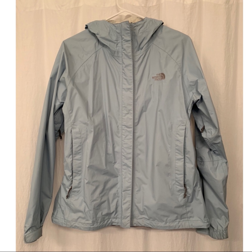 Light Blue Medium North Face Rain Jacket